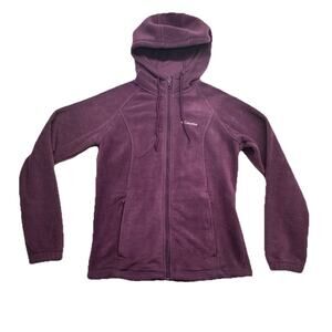 Columbia Womens Size M Fleece Full Zip Basic Jacket Hooded Polyester Purple